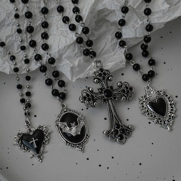 Wholesale Alloy Cross Tombstone Dark Gothic Necklace