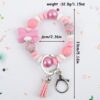 Wholesale silicone bead keychain pendant bag charm bow accessory