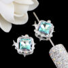 Wholesale Double sided alloy colored star square straight hole beads