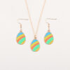 Wholesale Easter egg rabbit spotted striped flower necklace set