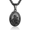 Wholesale Double sided portrait medal cross stainless steel necklace