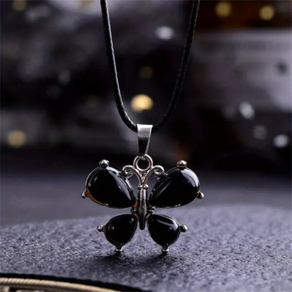 Wholesale Butterfly pendant, amethyst tiger eye stone necklace