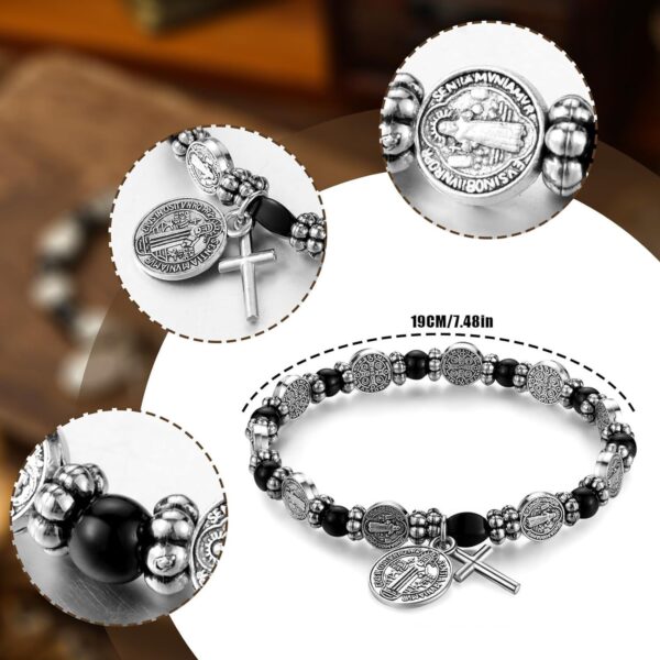 Wholesale Sier Holy Book Medal Bead Bracelet