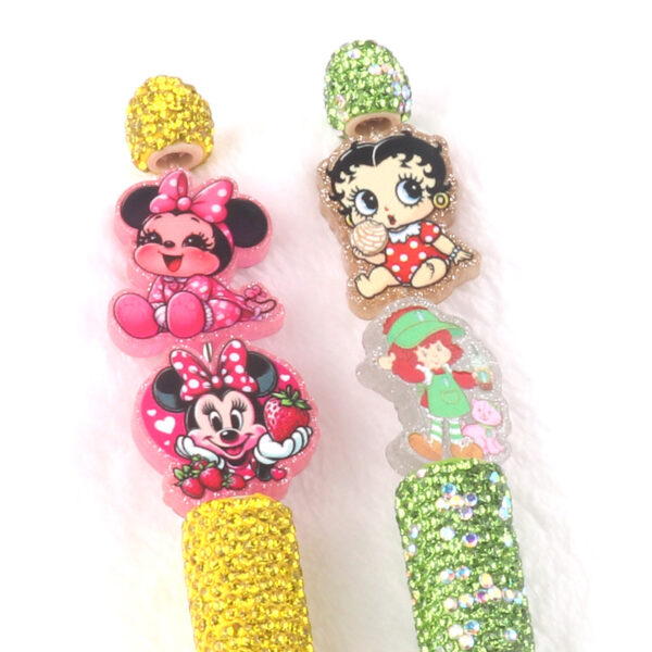 Wholesale glitter cartoon straight-hole DIY acrylic beads OLY Exclusive