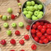 Wholesale 10pcs glass green apple red apple beads