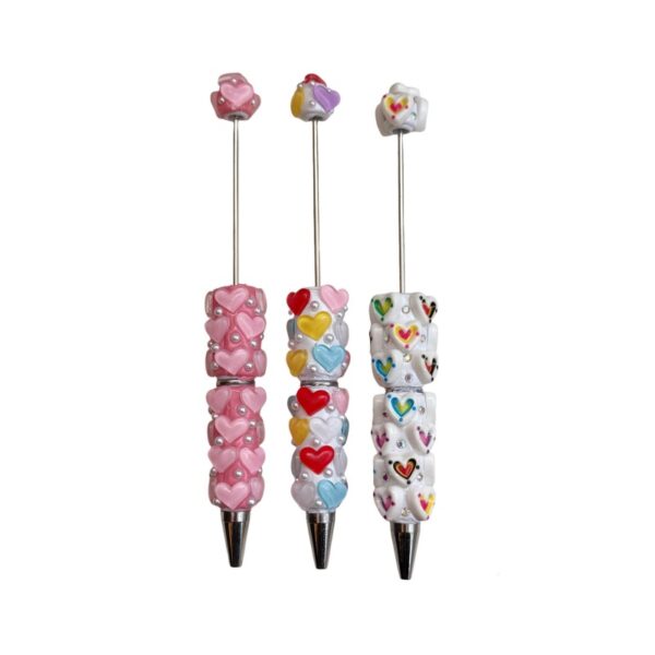 O1CN01XHxdB21g1bqmOsqCB_2215525424082-0-cib Wholesale Heart-shaped Beaded Pen DIY Clay Beaded Pen