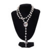 Wholesale Easter Blank Sublimation Rosary Pendant Necklace Cross Bracelet