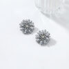 Wholesale Exaggerated diamond studded floral earrings