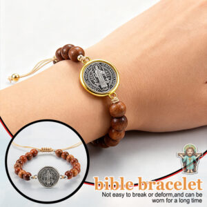Wholesale Wooden Rosary Alloy Round Cross Bracelet