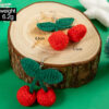Wholesale Wool Woven Red Cherry Water Simulation Fruit Earrings