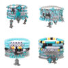 Wholesale Bullhead Cactus Bohemian Multi Layer Turquoise Elastic Bracelet Set
