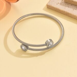 Steel color twist bracelet
