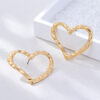 Wholesale Gold metal electroplated heart-shaped earrings
