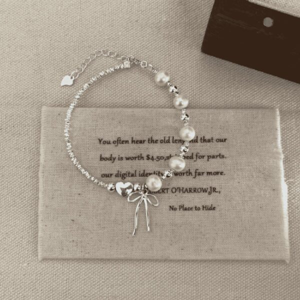 Wholesale Ballet Bow Pearl Love Shattered Silver Bracelet