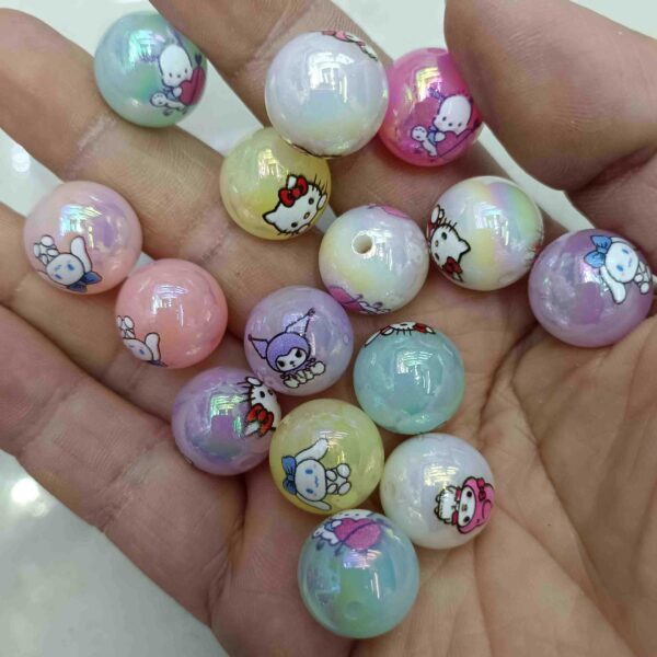 Wholesale UV color printing Sanrio cat round beads DIY string pen Chain OLY Exclusive