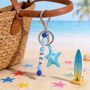 Wholesale starfish dolphin heart bead pendant for phone cases car keychains