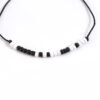 Wholesale Valentine's Day Morse Code Black and White Rice Bead Weaving Bracelet Set