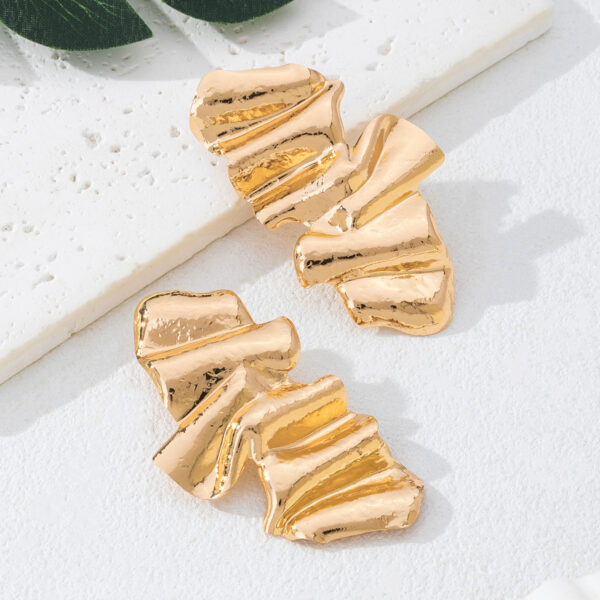 Wholesale Metal Irregular Geometry Punk Earrings