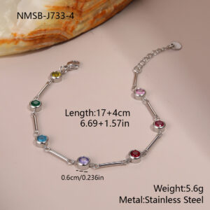 Nmsb-j733-4 steel color tree stick bracelet / 18K