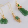 Wholesale Emerald safety buckle water droplet necklace