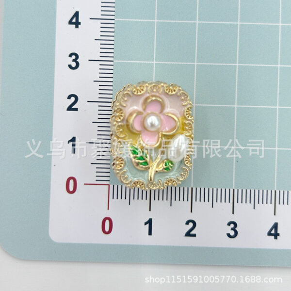 Wholesale 10pcs Oil painting style flowers pearls beads