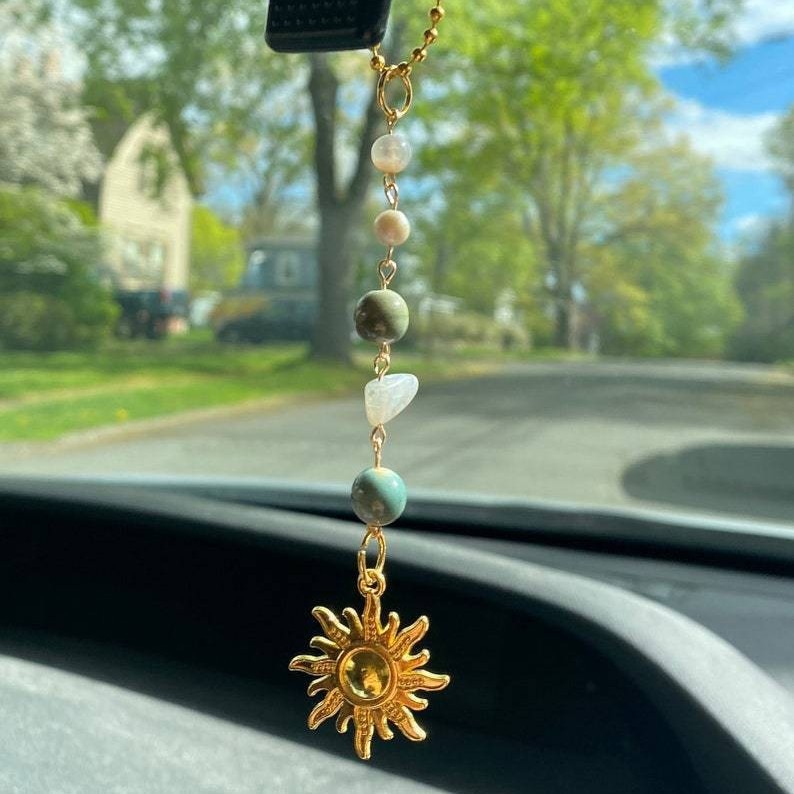 Wholesale Sun Crystal Hanging Pendant Car Hanging Decorative Aessories Car Hanging Pearl Car Hanging Pendant Crystal