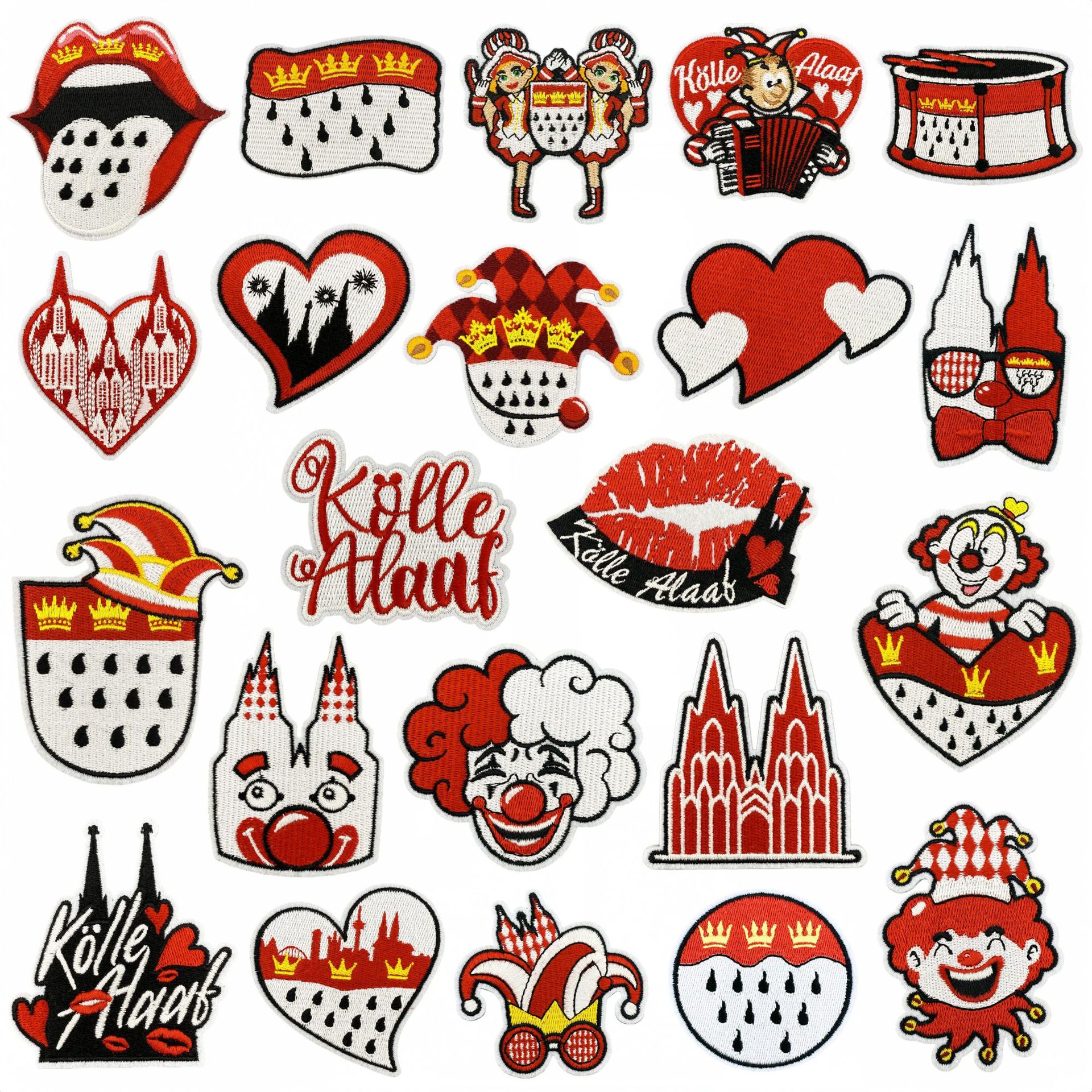Wholesale Carnival cartoon red clown DIY patches