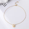Wholesale U-shaped pearl stainless steel plated necklace