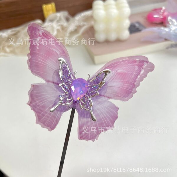 Wholesale Big Butterfly Acrylic Alloy Adhesive Drill Handmade Through Hole