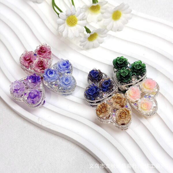 Wholesale 10pcs Water Diamond Colored Rose Pearl Love Bead