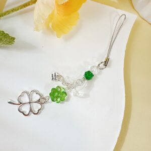 25a57 green wind chime four-leaf clover
