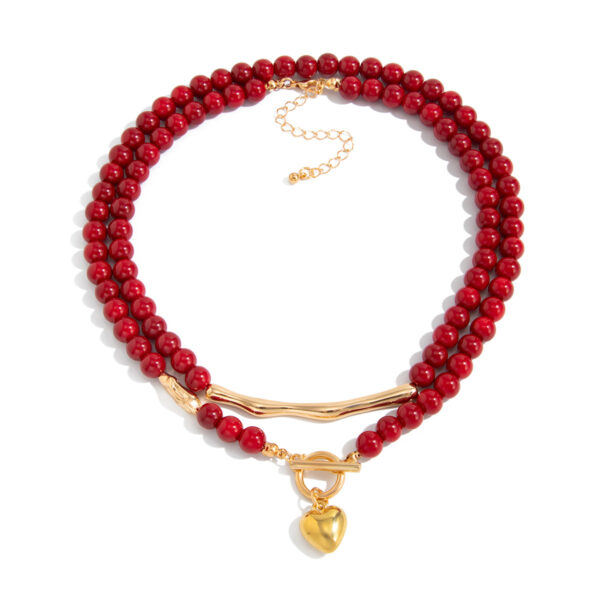 O1CN01XUxuOH23kFcBvgAm7_2588757293-0-cib Wholesale Red acrylic OT buckle heart-shaped pendant necklace