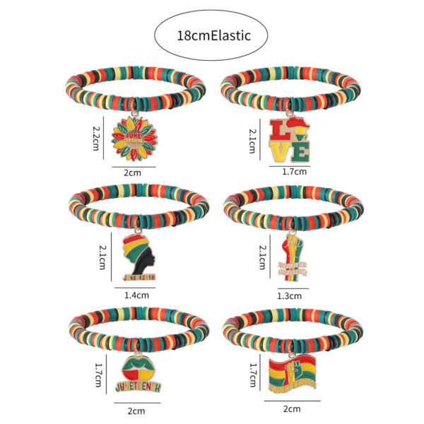 Wholesale Black History Month June Festival Red, Yellow, Green Adjustable Bracelet