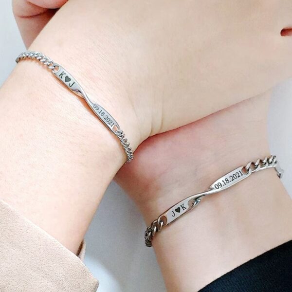 Wholesale Stainless Steel Mobius Couple Infinite Love Bracelet