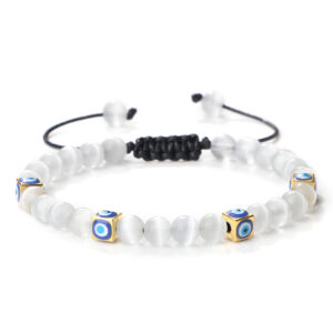 White cat eyes / Gold Square