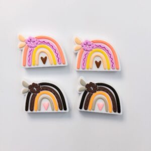 Wholesale 10pcs Rainbow Silicone Beads