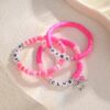 Wholesale Pink Soft Pottery Three-piece Beaded Bracelet