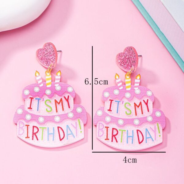 Wholesale Colorful letter cake cute acrylic earrings