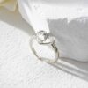 Wholesale Zircon Heart Flower Hand Jewelry Open 12-Month Flower Ring