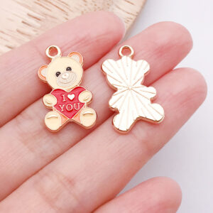 1 yellow dripping love heart i love you bear 22x12x1mm-1.75g-25216