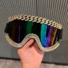 Wholesale Hiking goggles rhinestone large frame glasses