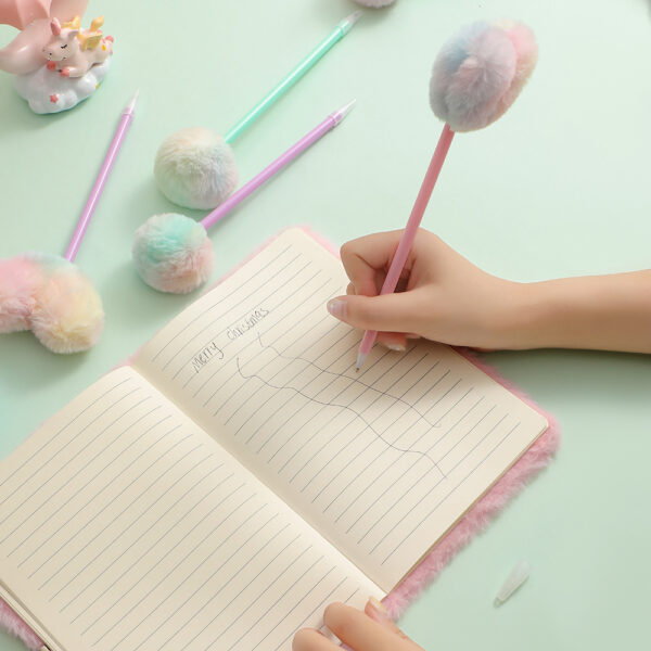 Wholesale Cartoon Heart-shaped Hair ball Student Ballpoint Pen