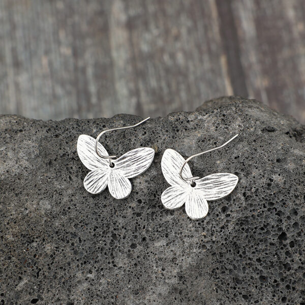 Wholesale Vintage Alloy Silver Butterfly Earrings