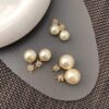 Wholesale 8-14mm milk white pearl round earrings