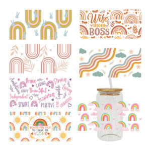 Wholesale UV Transfer Paste Glass Crystal Label Crystal Paste 16oz Glass Cup 23cmX11cm