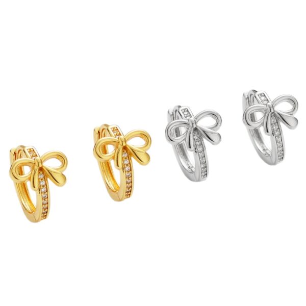 Wholesale Zircon Small Fresh Bow Earrings Simple Versatile Women's Earrings