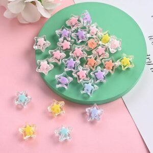 Wholesale 20pcs Transparent Colorfulful Five-Pointed Star Acrylic DIY Beads