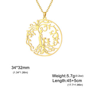 Mother + daughter + daughter (thin chain) gold