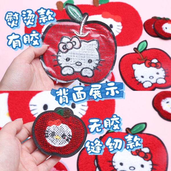 Wholesale Red Cute Apple Cat Embroidery DIY Patches