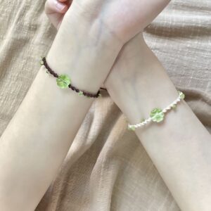 S 425m color gravel four-leaf clover bracelet